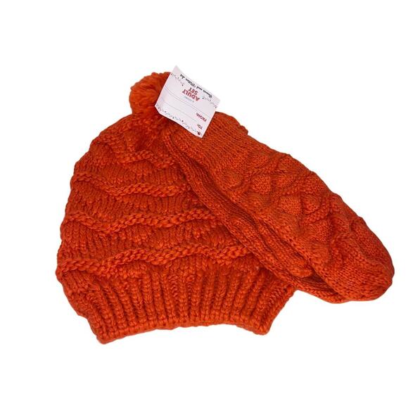 Universal Thread  woven knit orange one size ￼ beanie, hat, and gloves set new ￼ - Picture 1 of 4